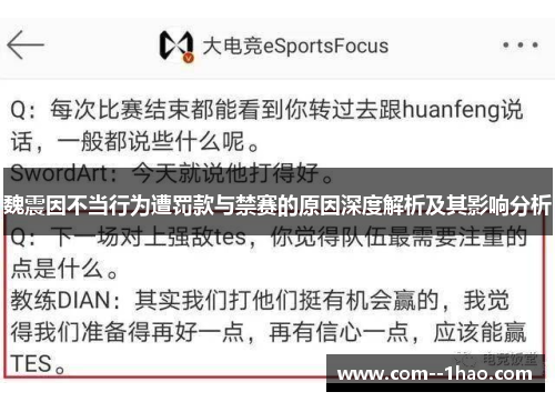 魏震因不当行为遭罚款与禁赛的原因深度解析及其影响分析 魏震因不当行为遭罚款与禁赛的原因深度解析及其影响分析